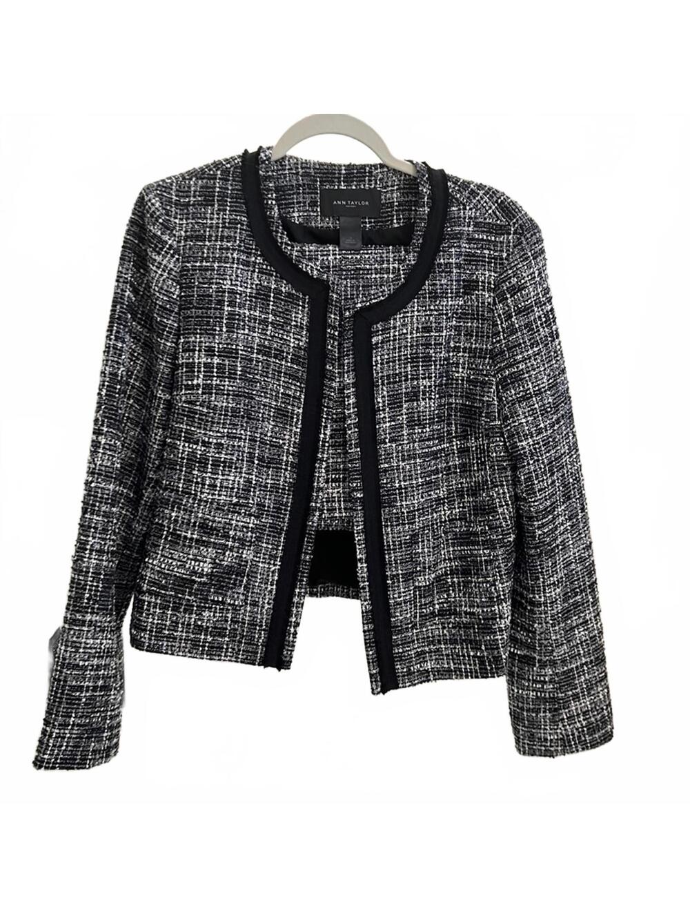 Ann Taylor Factory Tweed Skirt Suit 2-Piece Blazer & Skirt Career Office Set